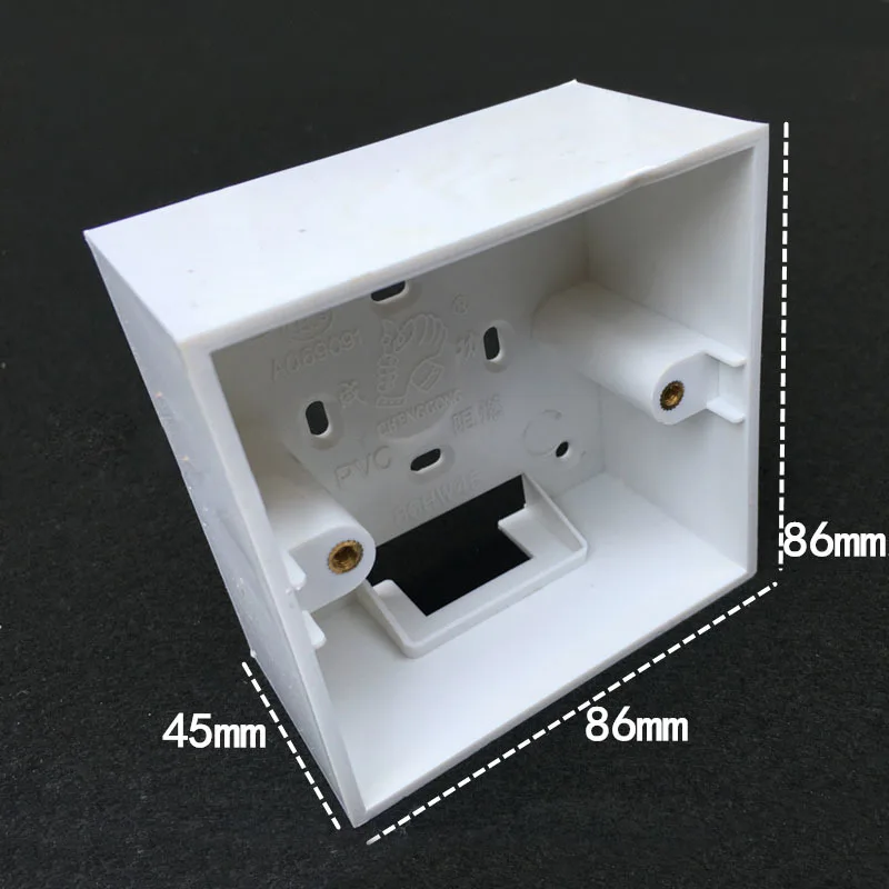 

Type 86 Flame Retardant Wall Mount Switch Box PVC Bottom Universal Socket Switch Box 86*86*45mm