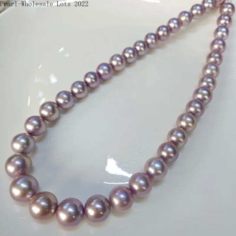 

Ожерелье из натурального фиолетового жемчуга 10-14 мм для невест и на годовщину свадьбы