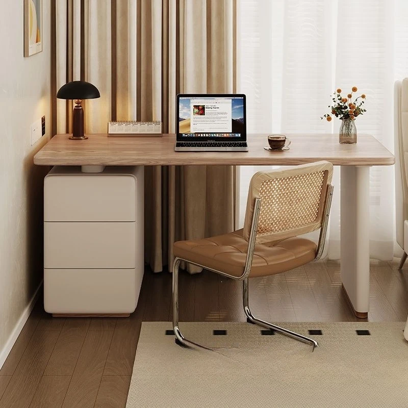 Desk Log Cream Wind Desk Study Room Household Cabinet Integrated Writing Desk Modern Computer