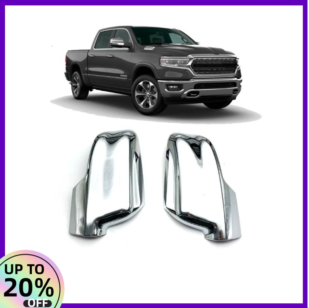 

Mirror Cover For Dodge Ram 1500 2019-2024 Modified Chrome Car Exterior Rear View Cap Door Side Rearview Reverse Shell Case Trim