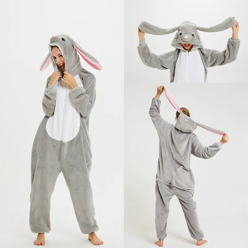 Christmas Adults Animal Unicorn Pajamas Kigurumi Rabbit Cartoon Onesie Kids Sleepwear Nightie Wolf Panda Anime Blanket Overalls