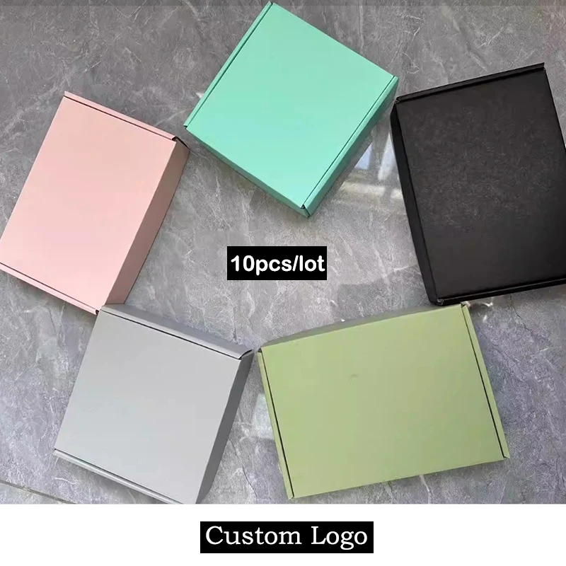 

10Pcs/lot Customized Logo Thicken Large Mailing Box Custom Paper Box Personalized Cardboard Shipping Box for Clothes T-shirt