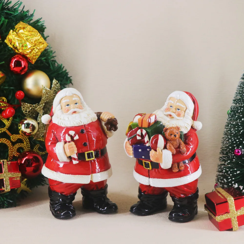 Niedliche Weihnachtsmann-Skulptur aus Kunstharz, Ornament für Zuhause, Party, Schreibtischdekoration, Kunsthandwerk, Feiertagszubehör, Geschenk, Weihnachtsdekoration 2025 – Detail 3