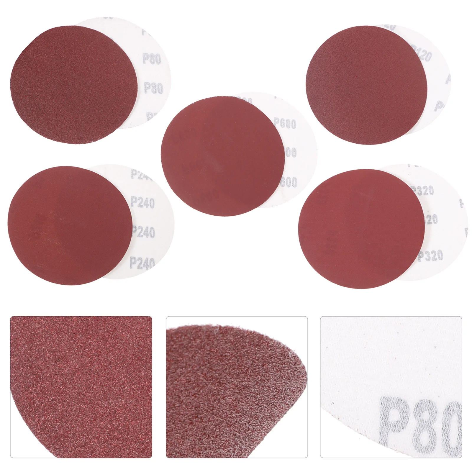 

50Pcs Angle Sand Paper Grinding Disc Durable Hook Loop Sander Pads 80 120 240 320 600 Grit for Wood Metal Sanding Polishing