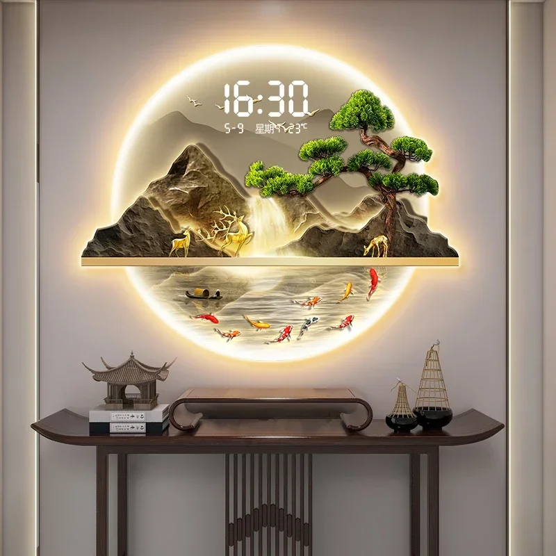 

Art Mural Wall Clocks Led Living Room Led Luxury Design Minimalist Round Wall Watch Creative Relogio De Parede Home Decoration