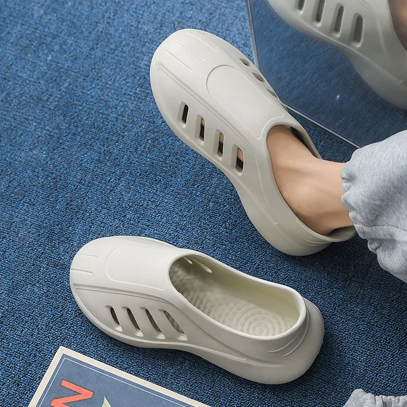 

2025 Новые шлепанцы высокого качества из ЭВА на мягкой толстой подошве, женские летние модные тапочки, домашние домашние сандалии, мужская пляжная обувь