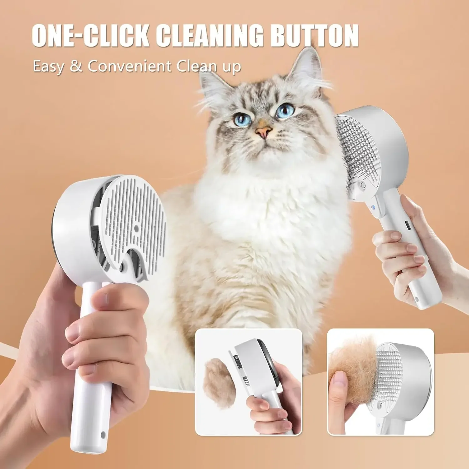 Steam Brushes For Cats Cat And Dog Hair Comb One-click Hair Removal Cat Massage Grooming Comb  Style Pet-specific Combing Brush