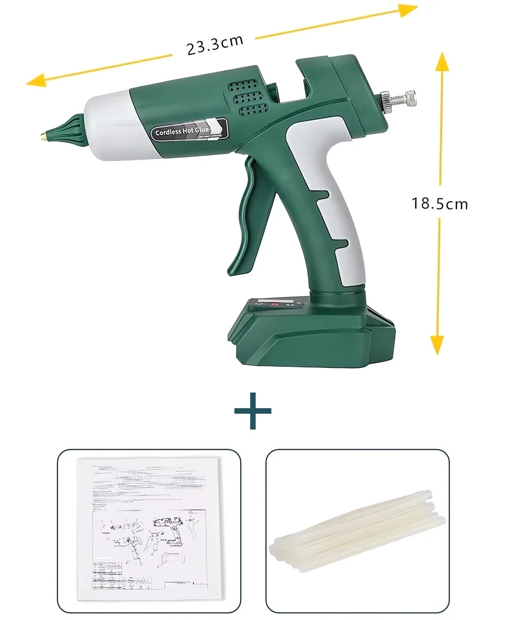 Pistola de pegamento de fusión en caliente de iones de litio inalámbrica, herramientas eléctricas para el hogar, Makita, Bosch, Milwaukee, Dewalt, Ryobi, 18V, 11mm