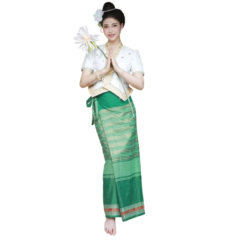 Chal de verano para mujer, camisas de malla con cuentas de purpurina, estilo del sudeste asiático, fiesta, Festival, Dai, Thai, traje tradicional de Tailandia