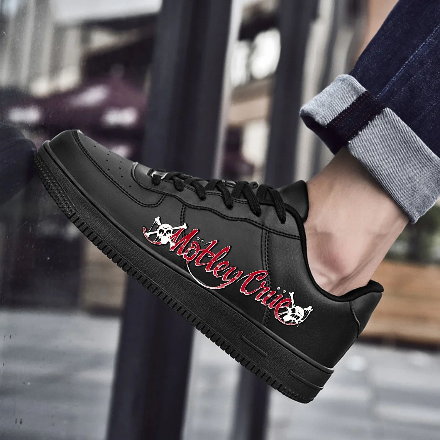 

Band 80S Metal AF Basketball Men Women M-Motley Sport Running High Quality Flats Force Sneakers C-Crue Lace Up Mesh Custom Shoe