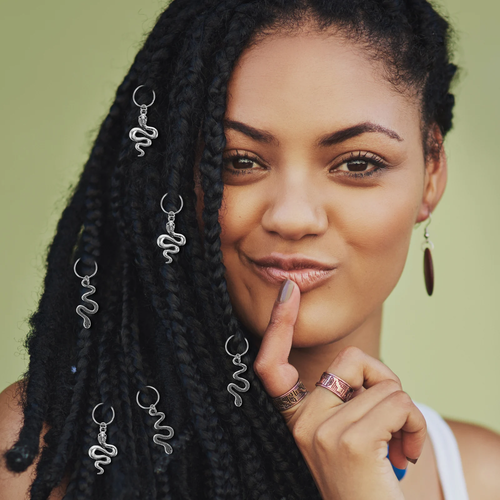 

10pcs Dreadlocks Pendant Jewelry for Hair African Braids Accessories Girls Snake Charm Jewels Women Vintage Beads