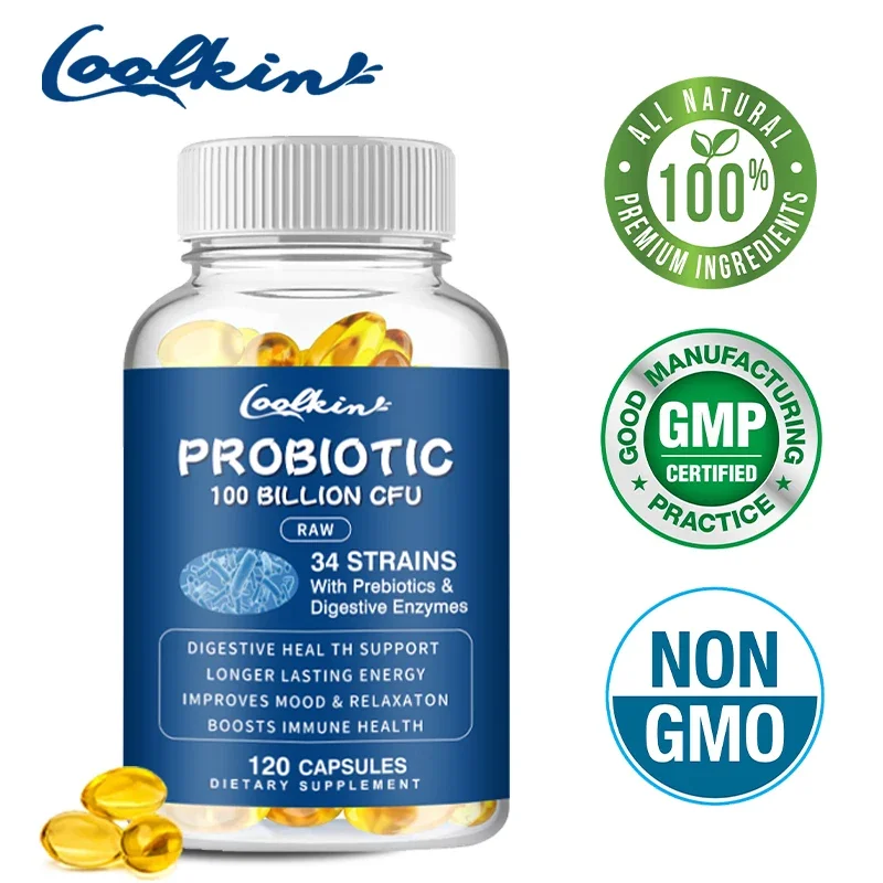 100 Billion Colonies Probiotic Enzyme Capsules Support Emotional Health, Enhance Immunity, and Promote Digestion