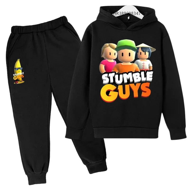 Tumble guys clothing hoodie sweatshirt pants set fashion suitable 3-12 years Boys Girls children's outerwear Autumn Winter