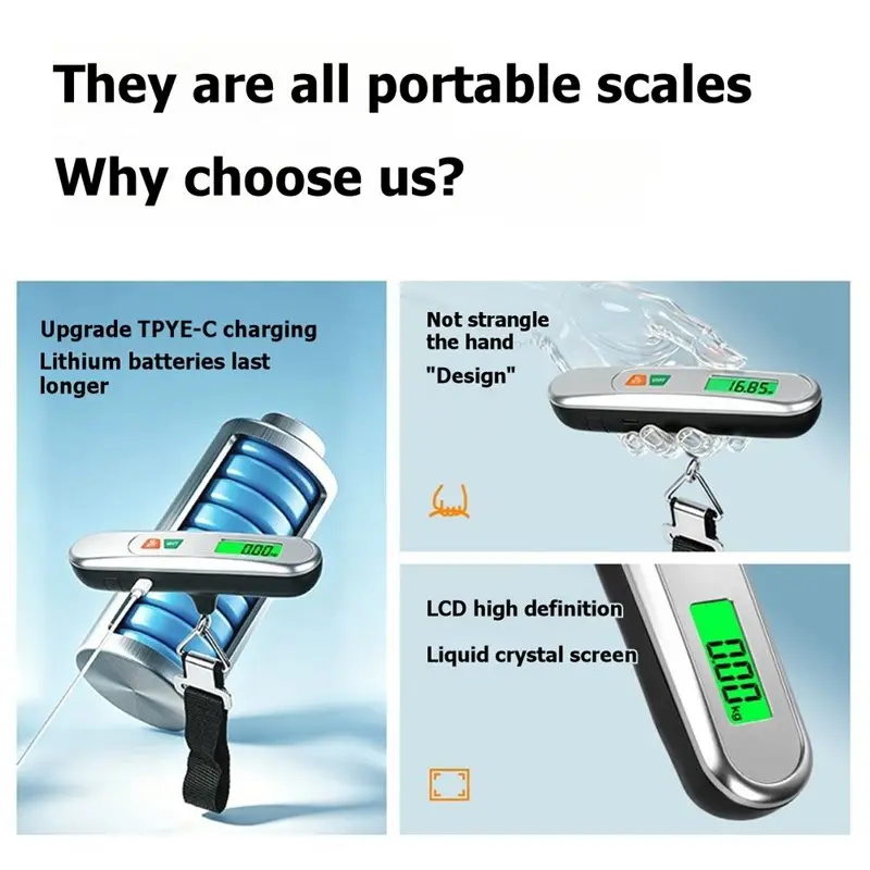 ABYN-Electronic Scale Portable High-Precision Electronic Digital Scale For Express Delivery And Luggage
