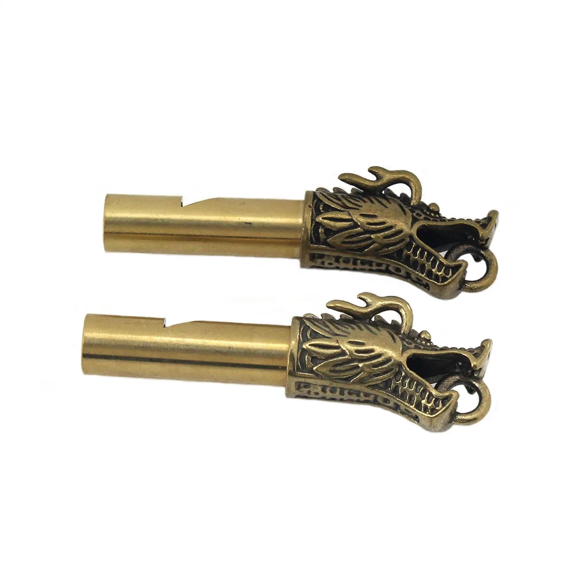 1piece Retro Brass Dragon Survival Whistle Key Chain Decoration Quality Pendant Referee Loud Whistle SOS Tool