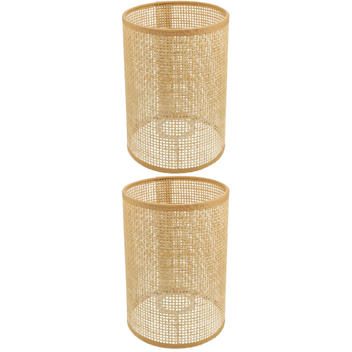 2pcs Woven Lamp Shade Country Hotel Lamp Cover Rattan Lampshade E27/E14 Lampshade for Table Lamp