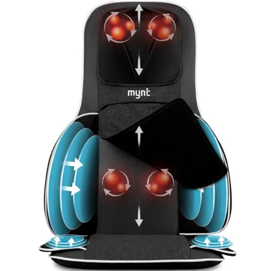 

Back and Neck Massager for Pain Relief Deep Tissue 3D Shiatsu Acupressure with Heat Seat Massager for Full Body Relaxation Blac