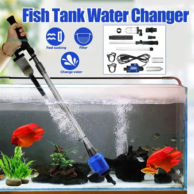 

HXS-02 Electric Aquarium Automatic Fish Tank Cleaner Water Change Vacuum Gravel Extractor Sand Washer Filter Pump