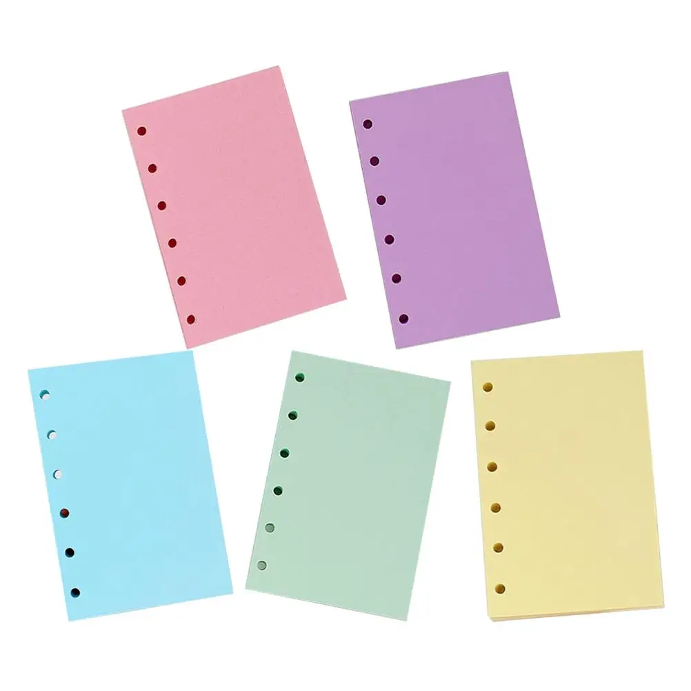 250 Pages Colorful Inner Manual Mini Binder Paper Loose-leaf Notebook Refill Colored