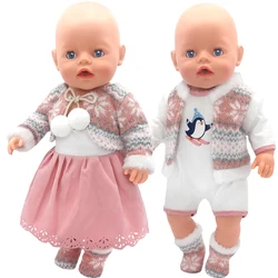Doll Clothes 43cm 40cm Baby Bona Doll Soft Unicorn Rompers with Slippers for 18 Inch Girl Dolls Clothes Sleeping Pajama Set