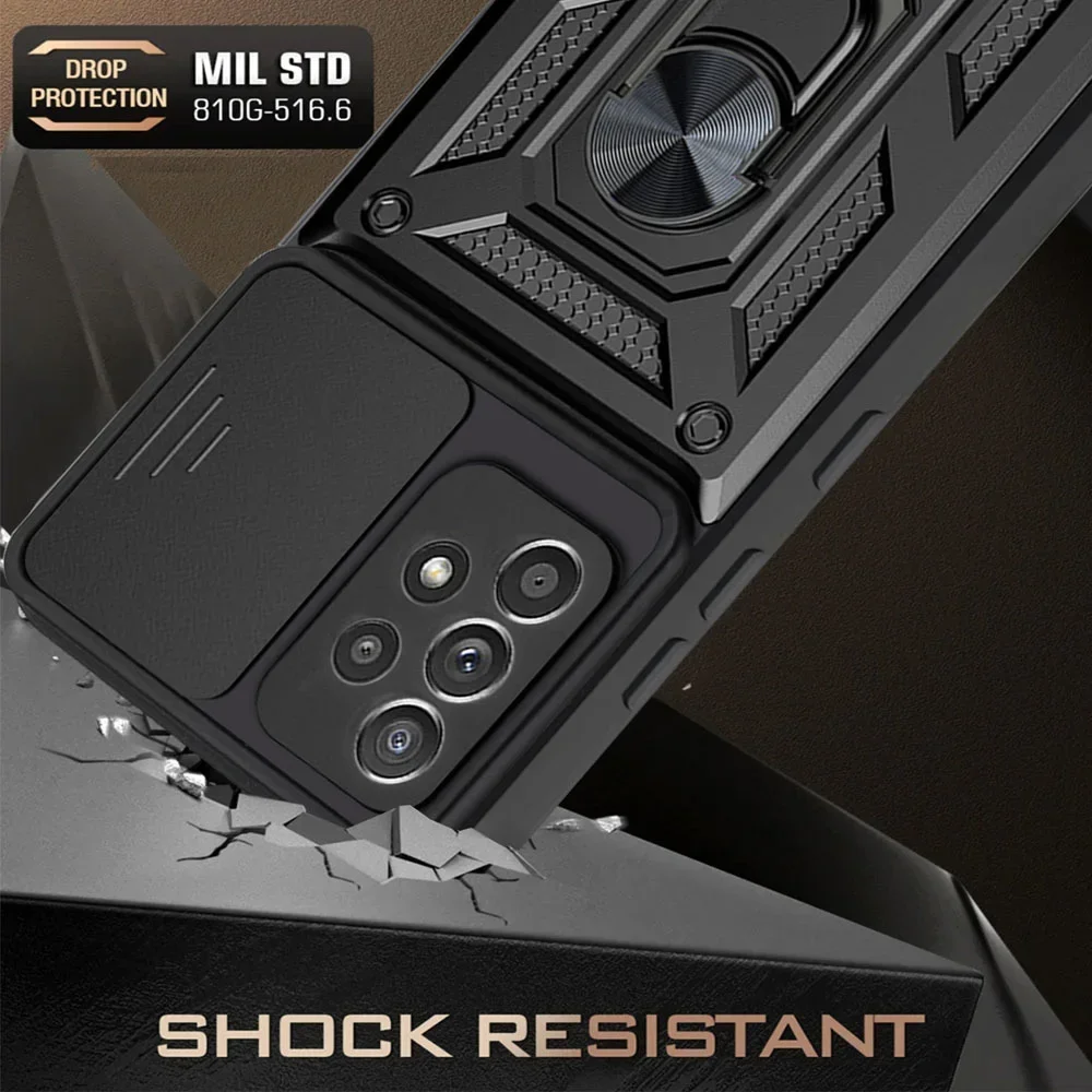 Casing Ponsel Silikon Lensa Kamera Geser untuk Redmi 12C Note 11S 11T 13 Pro Plus 5G 4G Casing Penutup Cincin Pelindung Bumper Kelas Militer