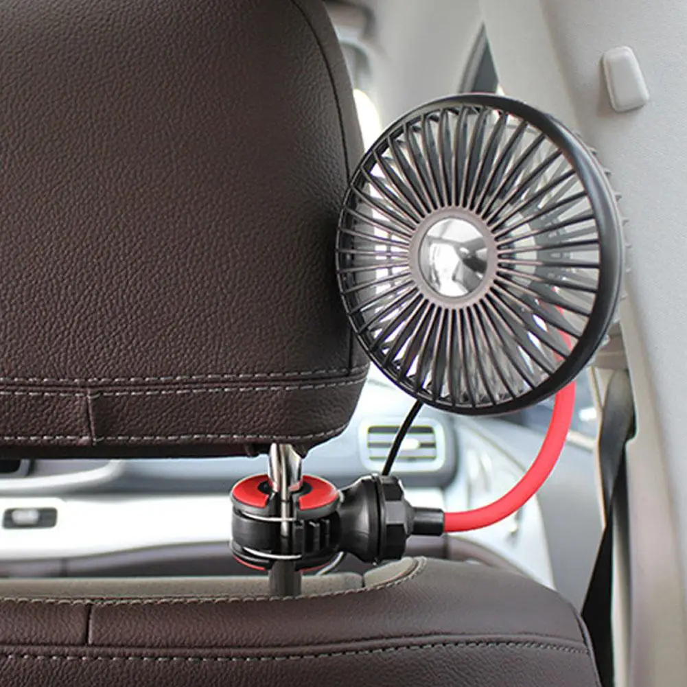 

F508 Car Fan 3 Speeds Adjustable 360 Degree Rotating Hose Flexible Cooling Fan Summer Air Cooler Auto Parts