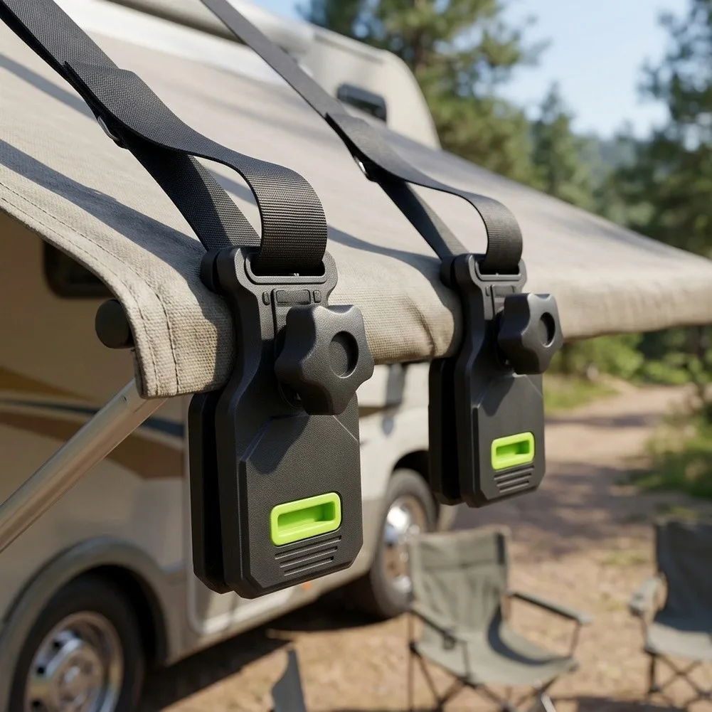 For RV Awning Clamp Pair Nylon Build Designed to Withstand Wind Stress and Maintain Awning Integrity During Extended Use