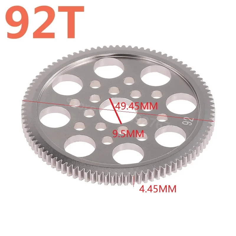 3Racing Sakura Alloy 6061 OP Metal 48P Spur Gear 92T Motor Gear For D4 CS AWD RWD For 1/10 Scale Models Drift Racing Cars RC Car