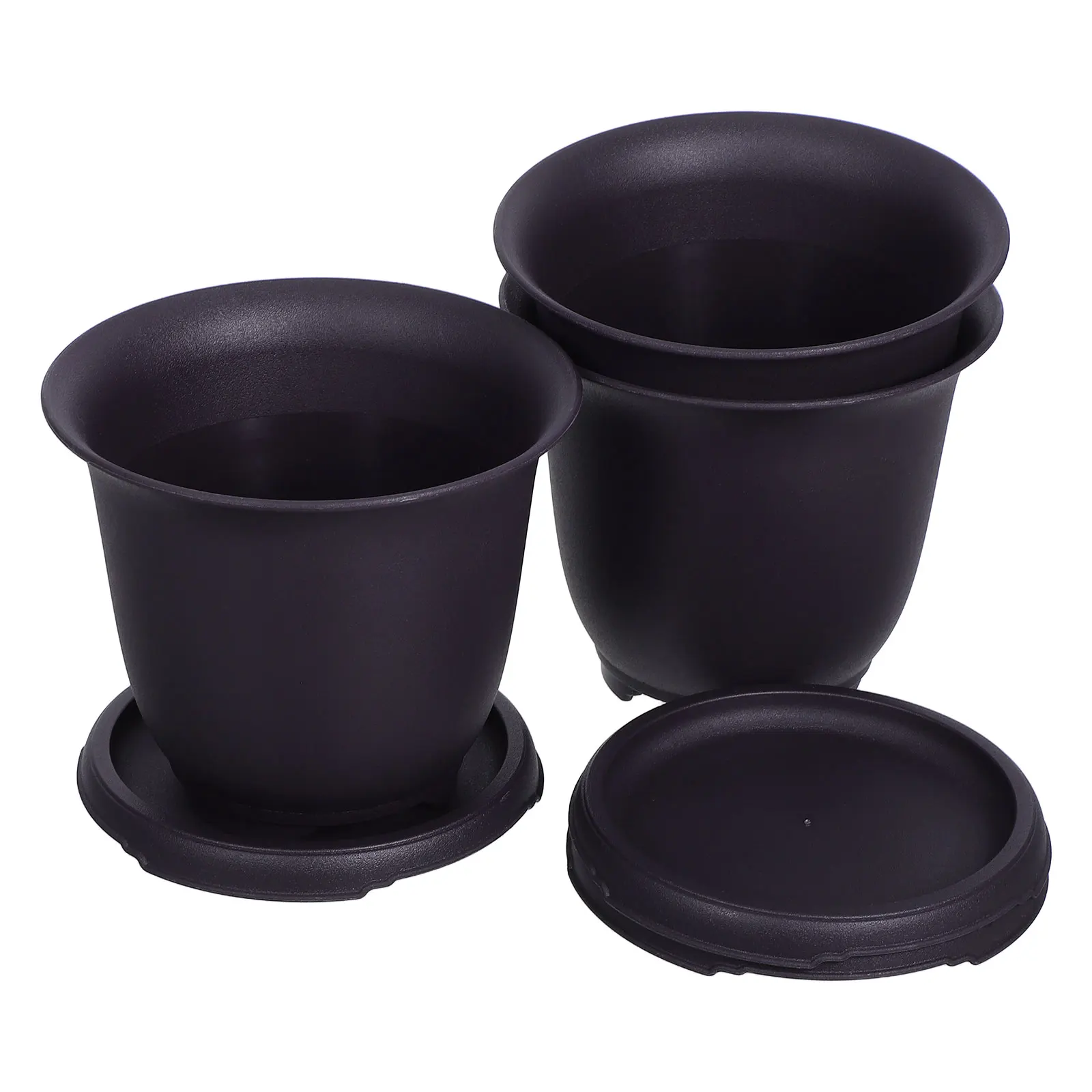 

3 Sets Flower Pots Round Succulent Containers Bonsai Planters Tray for Use Gardening Supplies Small Plants