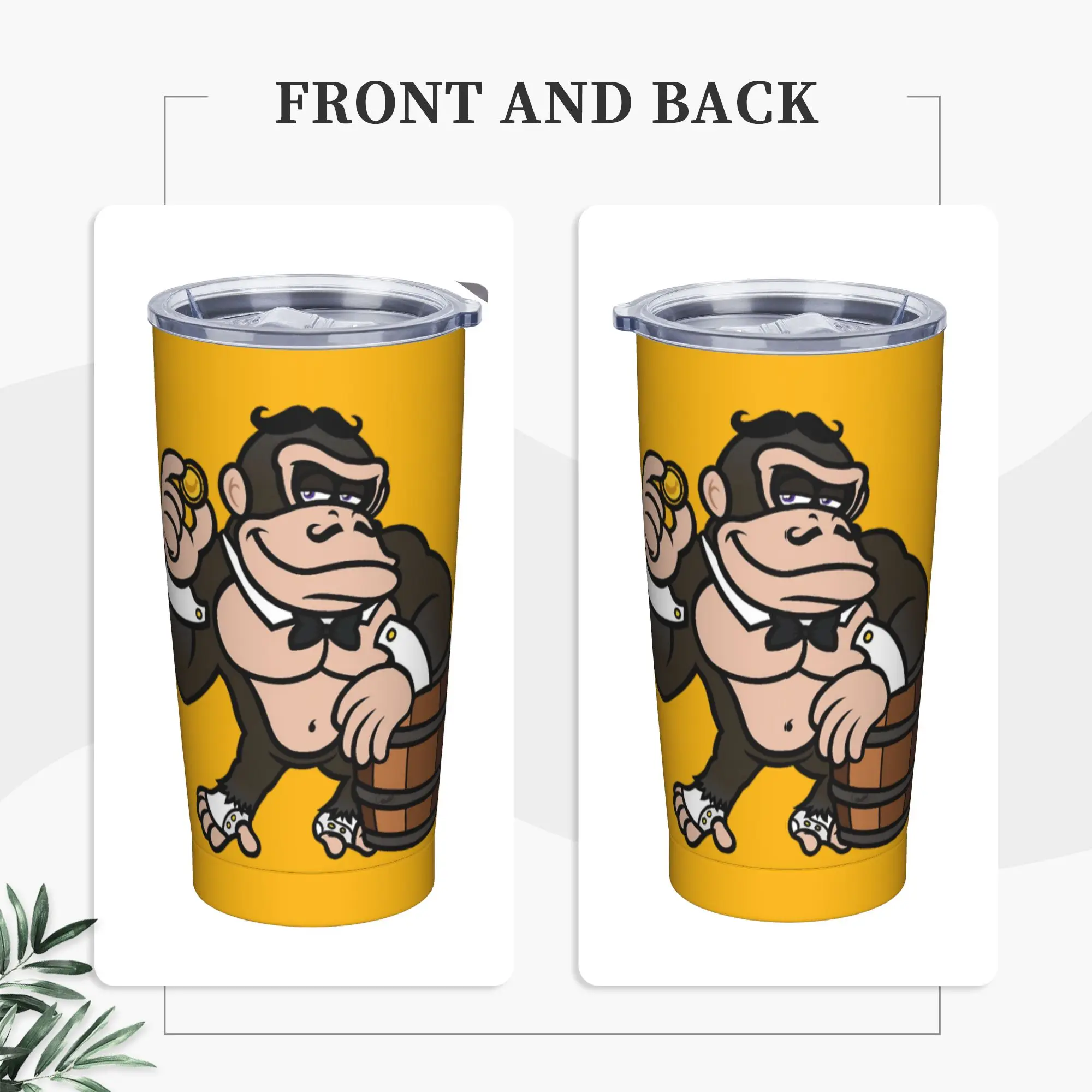 

Donkeyed Kongs Stainless Steel Tumbler Travel Mugs Cup Large Capacity Thermal Cups Insulated Cold and Hot Milk Tea Water Bottle