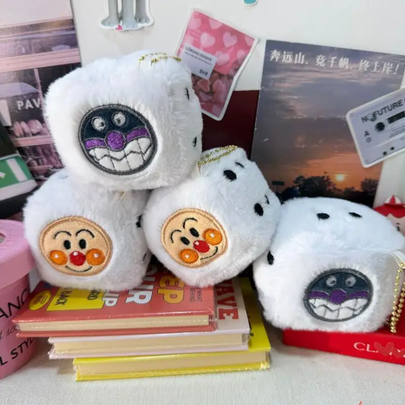 

Anpanman Baikinman White Cube Pp Cotton Plush Toy Handbag Car Keychain Decorative Pendant Toy Wholesale Classmate Birthday Gift
