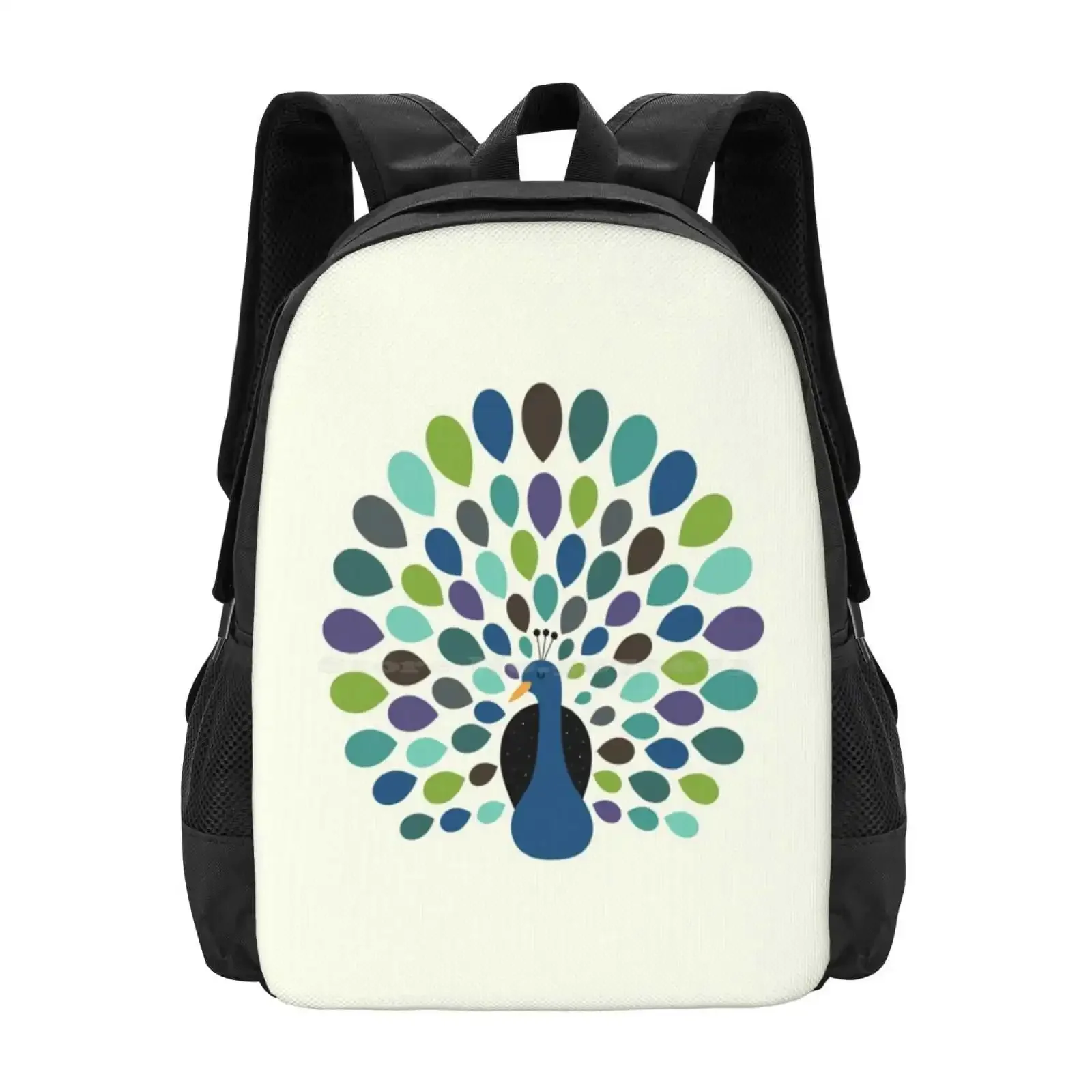 

Peacock Time Hot Sale Schoolbag Backpack Fashion Bags Peacock Bird Animals Wild Nature Petty Beautiful Blue Green Cute Special