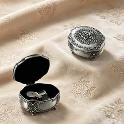 ROSIKING Emboss Alloy Metal Music Box Wind Up and Golden Movement Music Box(Once upon a december) for Birthday