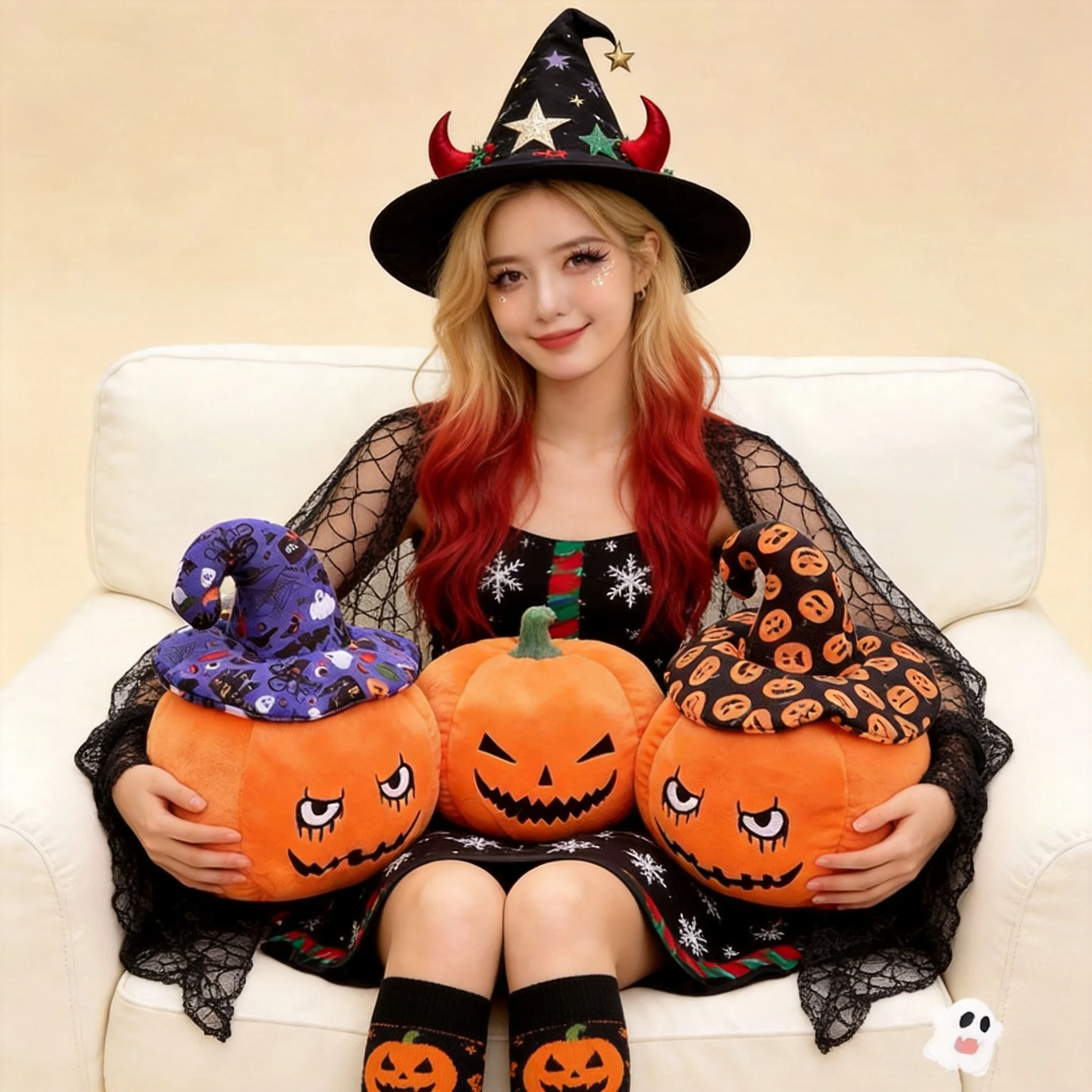 

Creative Pumpkin Plush Toy Halloween Home Decoration Toys Kids Toys Soft Throw Pillow Cushion Exquisite Holiday Surprise Gifts