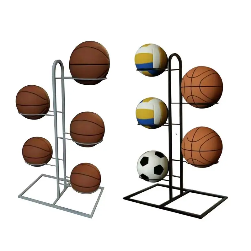 

Vertical Ball Rack 5 Tiers Garage Sport Equipment Organizer Soccer Stand Athletic Gear Basketball Organizer Stand Basketball