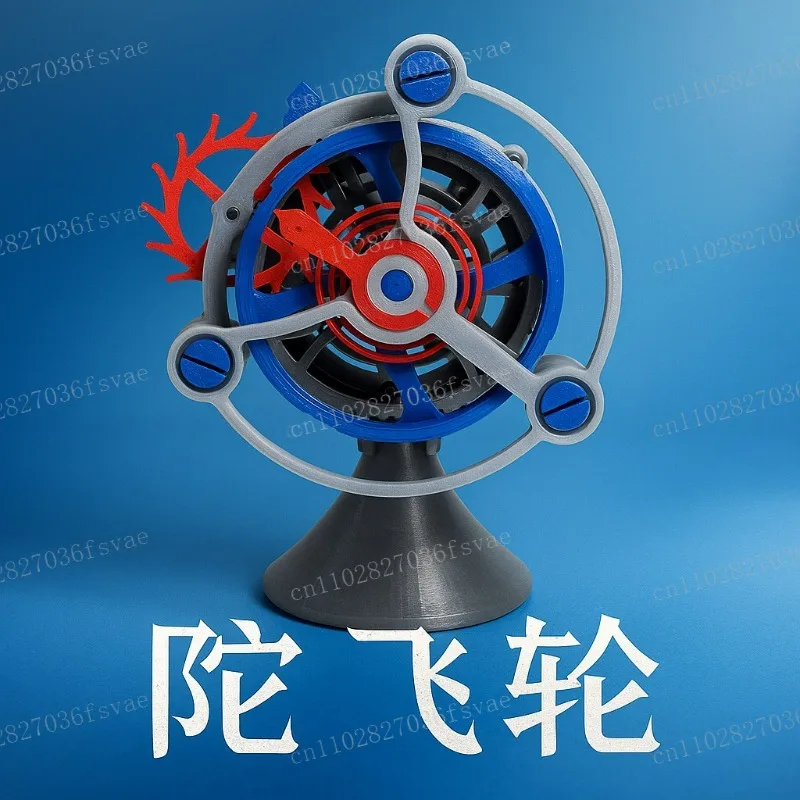 

Механическая модель турбийона - 3D-печатная трансмиссия с ручным заводом и вращающимся эскейпментом