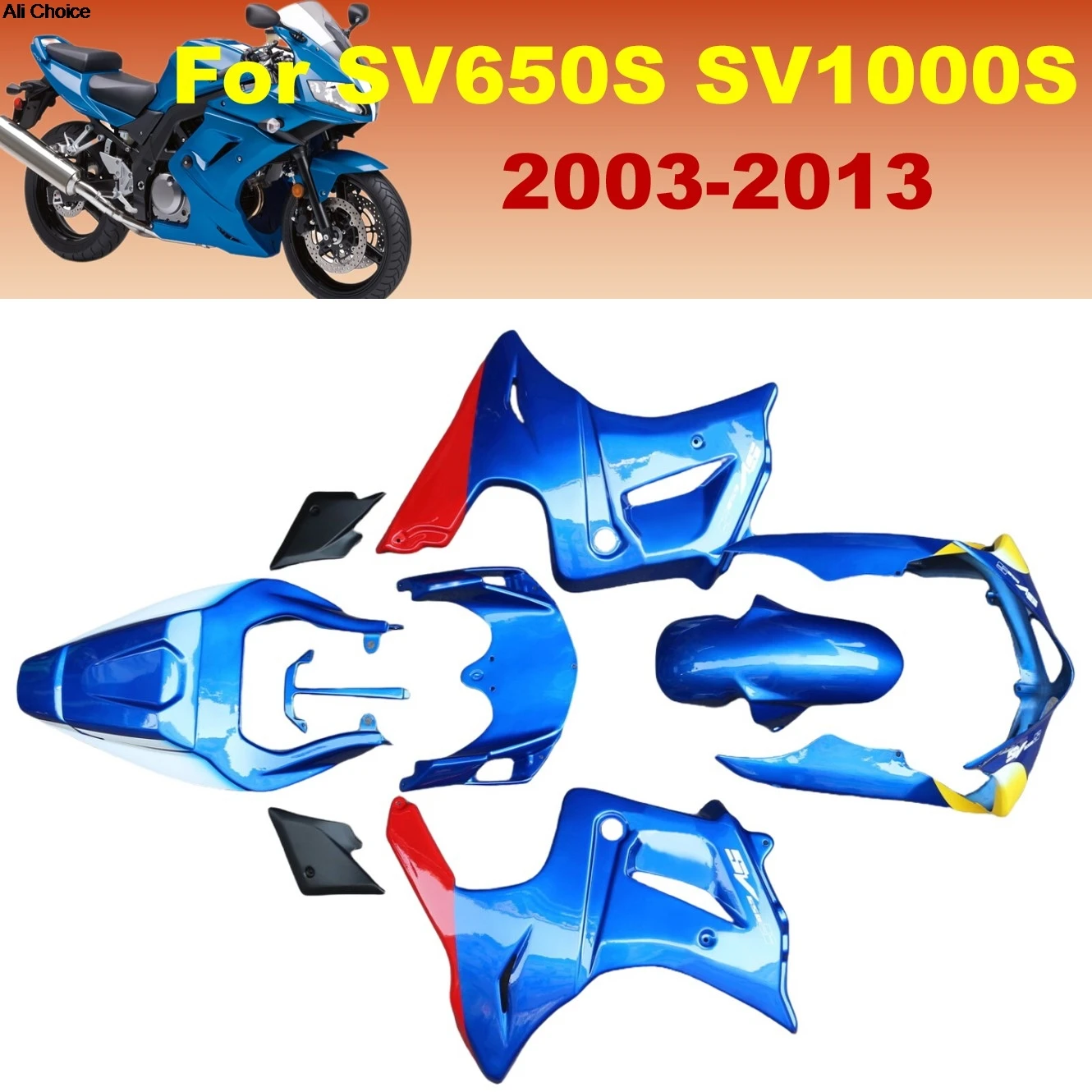 Spritzguss-Bodykit für SV650S SV1000S 2003 2004 2005 2006 2007 2008 2009 2010 2011 2012 2013 Motorrad-Verkleidungsset