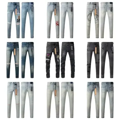 2025 KSUBI Men Personality Multi-style Low Rise Elastic Skinny Denim Pants American Style Ripped Trousers Jeans