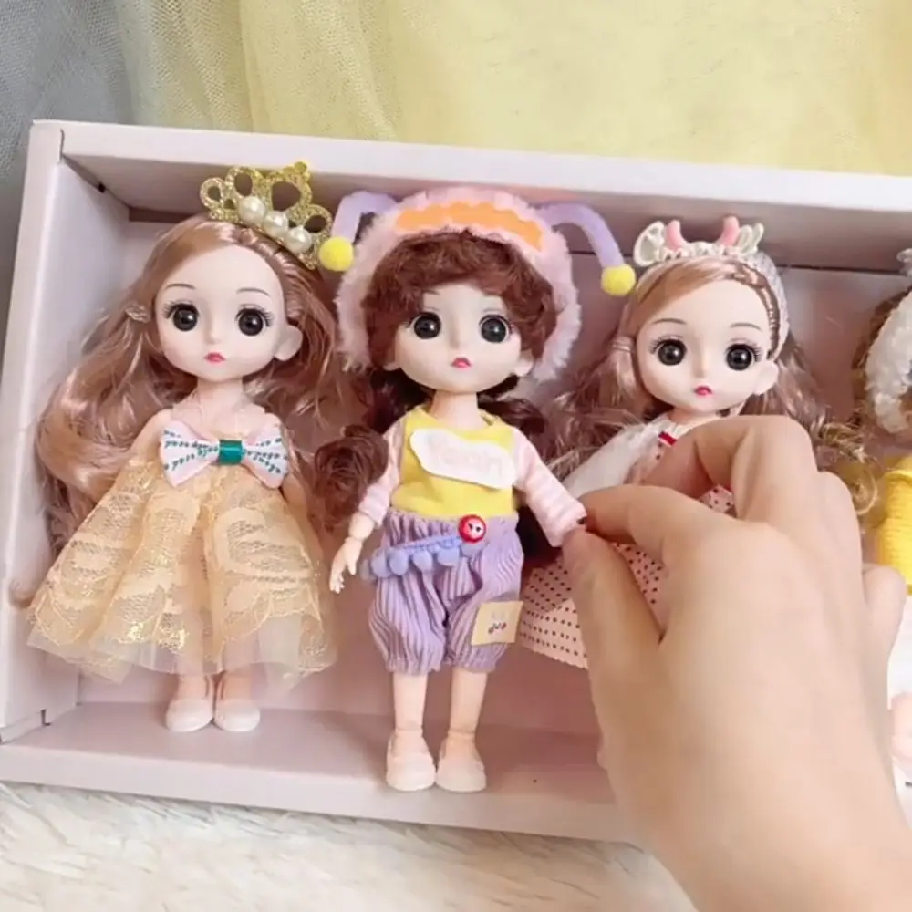

Movable Joints Simulated BJD Doll With Clothes Shoes Colorful Mini Girl Doll Lifelike 17cm Movable Joints Mini Girl Doll