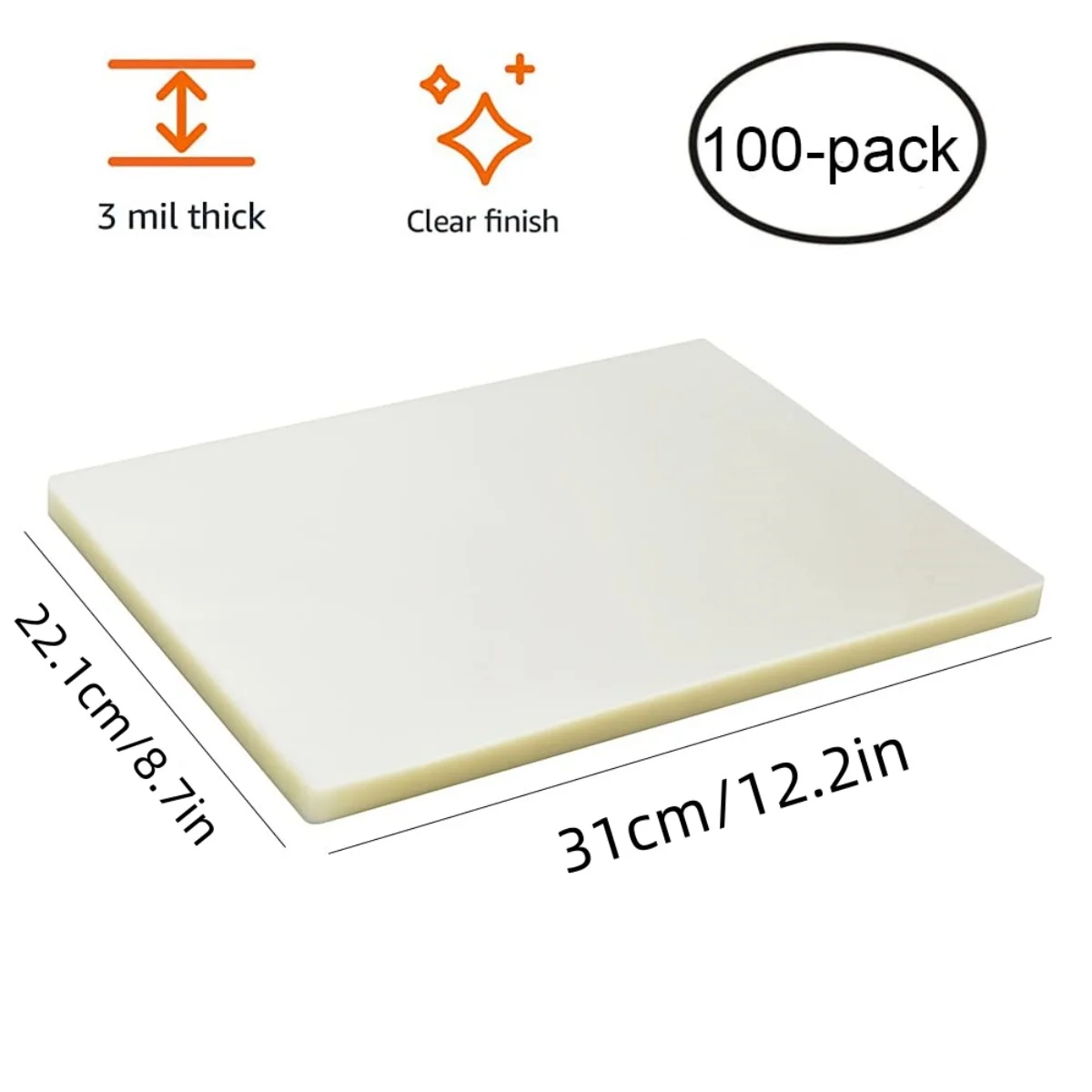 100pcs A4 plastic laminated bag, 12.2 x 8.7 inch laminated paper, 3 mm thick, 100 sheets, transparent