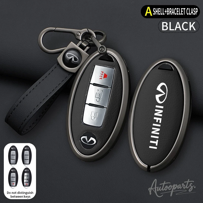 PU Leather Car Remote Key Case Cover For Infiniti Q50 Q60 Q70 QX50 QX60 QX70 EX FX JX35 FX35 EX35 FX37 JX35 Keychain Accessories view 3