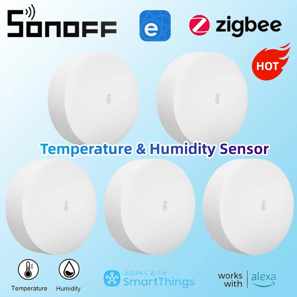 SONOFF Zigbee Temperature And Humidity Sensor SNZB-02P High-Accurate Monitor For Smart Home Via EWeLink Work With Alexa Google