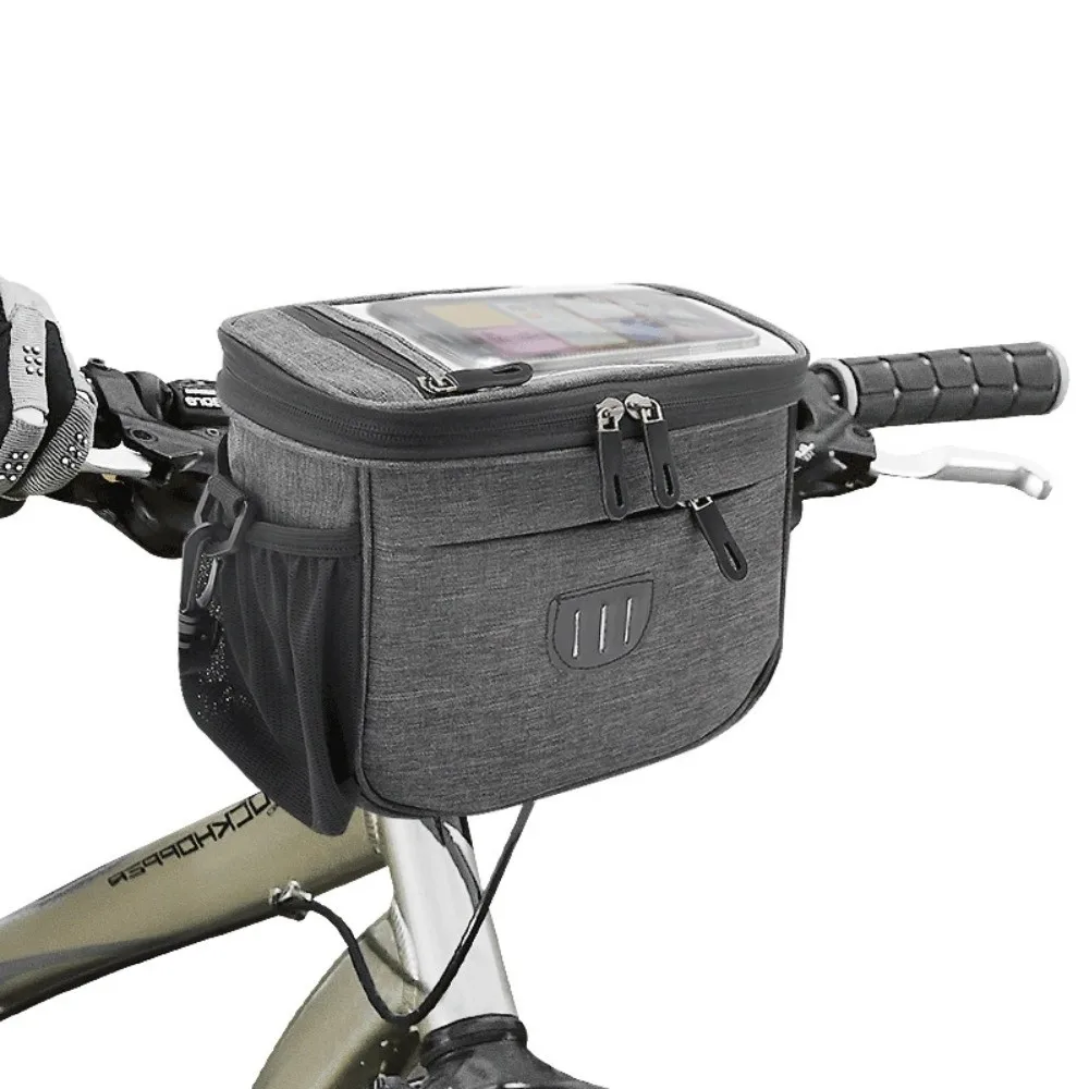 

Large Capacity Bike Bag Touch Screen with Detachable Strap Bike Front Bag Bike Frame Bag Road and Mountain Bikes, Scooters