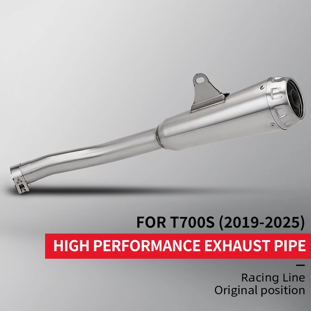 

Slip-on exhaust system mid-pipe muffler with DB Killer for T700S 2019-2025 motorcycles