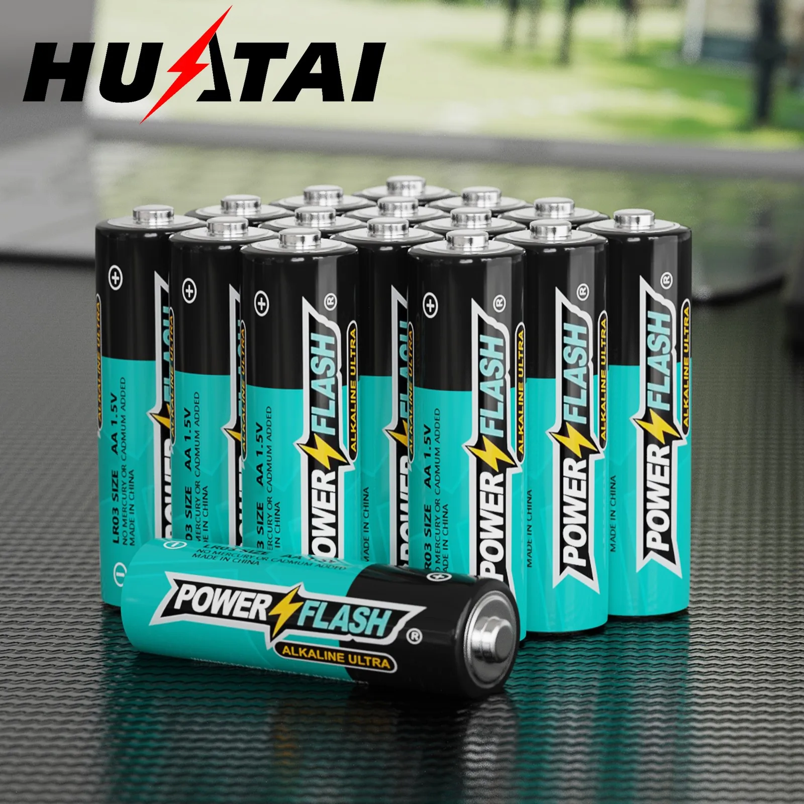 HUATAI PowerFlash AA 48 pcs Alkaline Long-Lasting Batteries, double A, LR06 High-performance Battery for Home, Work, Various Dev