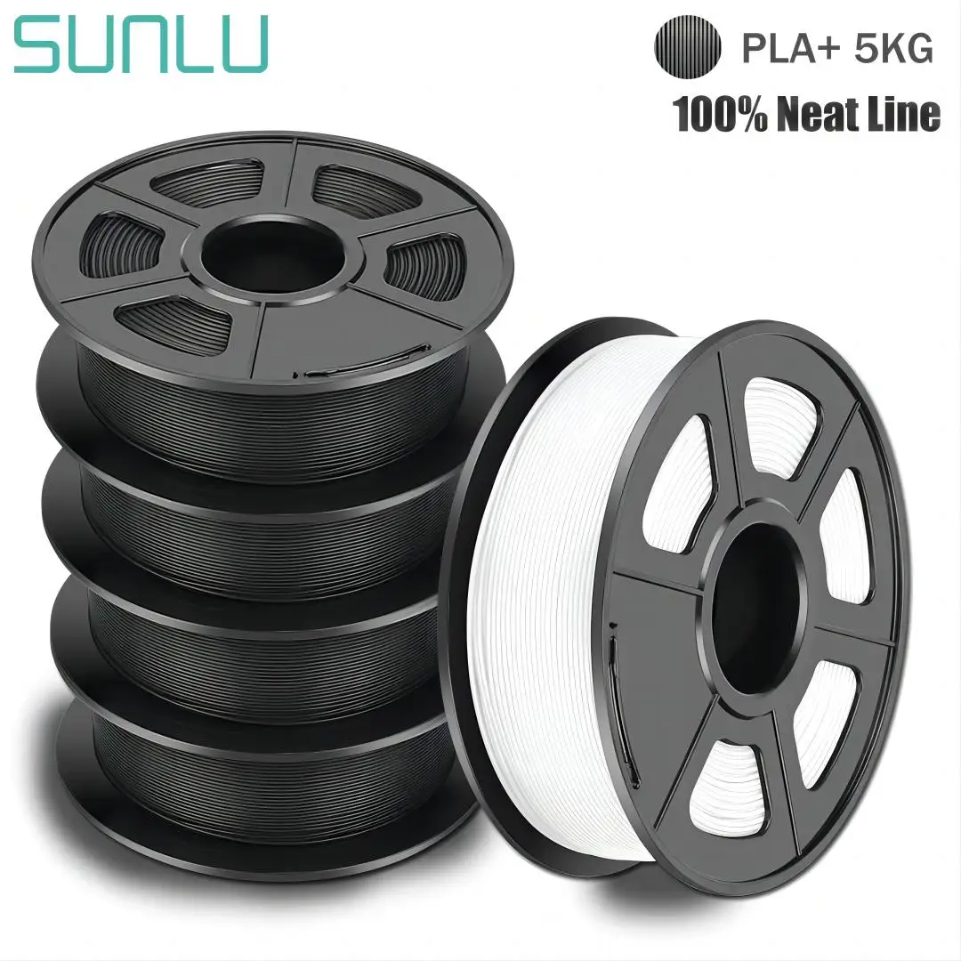 

SUNLU PLA Plus Filaments 5 Rolls 1.75MM 3D Printer Tolerance -/+ 0.02MM 100% No Bubble 1KG Spool for DIY FDM 3D Materials