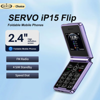 SERVO iP15 Flip 4 SIM Standby Mobile Phone Call Recording Speed Dial MP3 Player FM Torch 2.4\