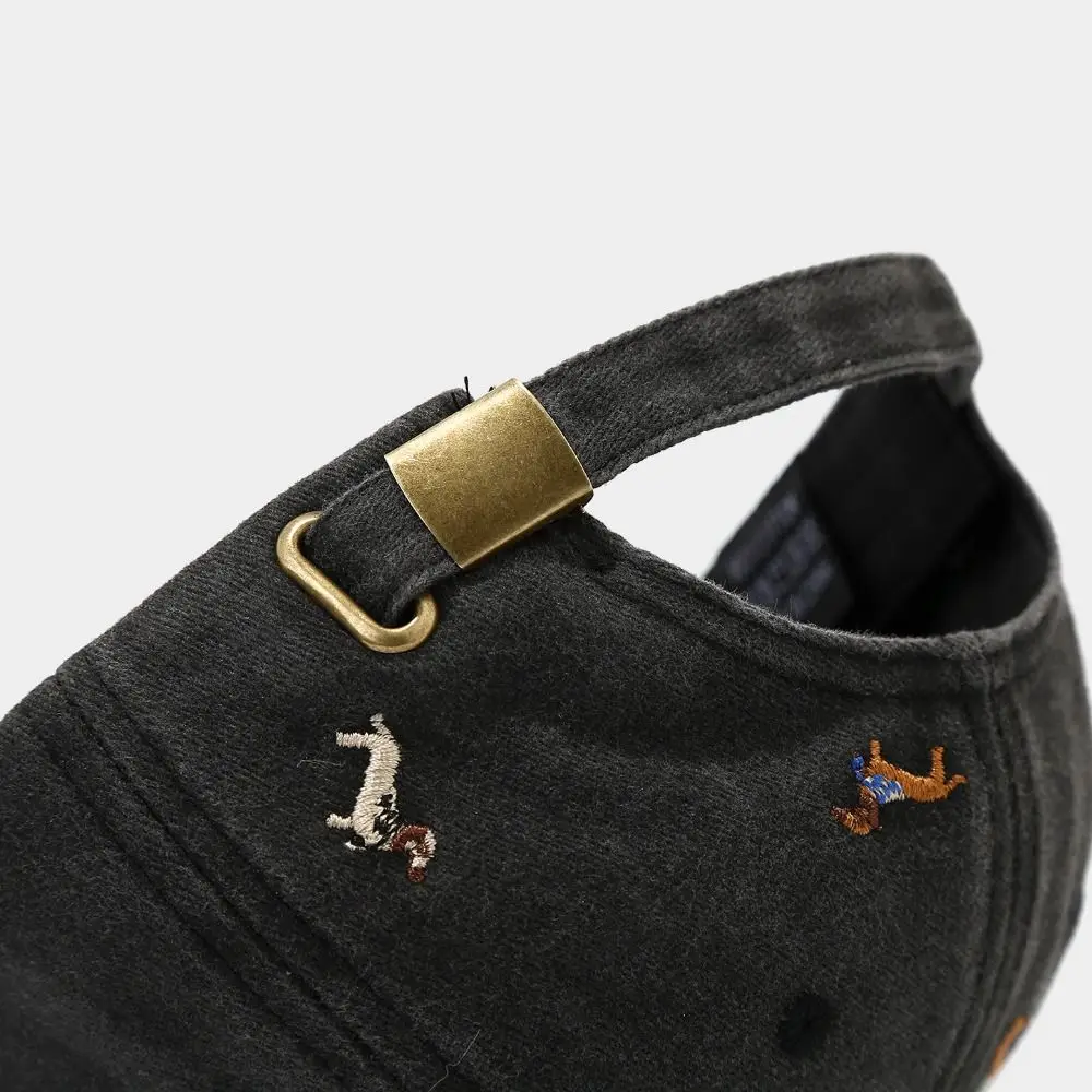 Casual Embroidery Puppy Baseball Cap UV Protection Breathable Sunscreen Hats Versatile Bonnet for Men Women