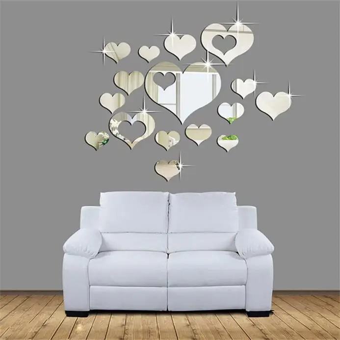 3d Mirror Wall Sticker Round Mirror Decal Self-Adhesive Wall Sticker Decal Diy Removable Mural Decoration Home Wall Decoration