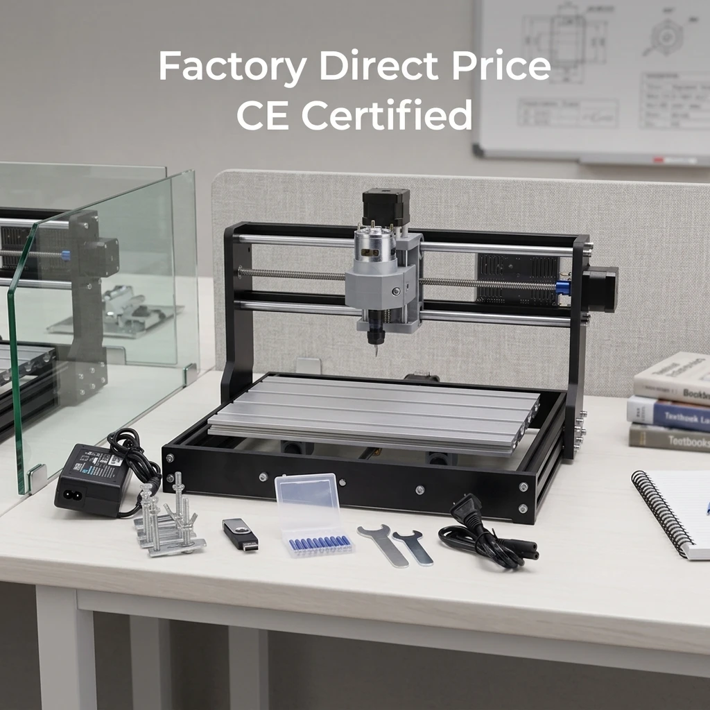 Mini CNC Router 3018 Pro Desktop 3 Axis 500W Spindle Optical Engraving Machine New for Wood Glass Fabric Education School